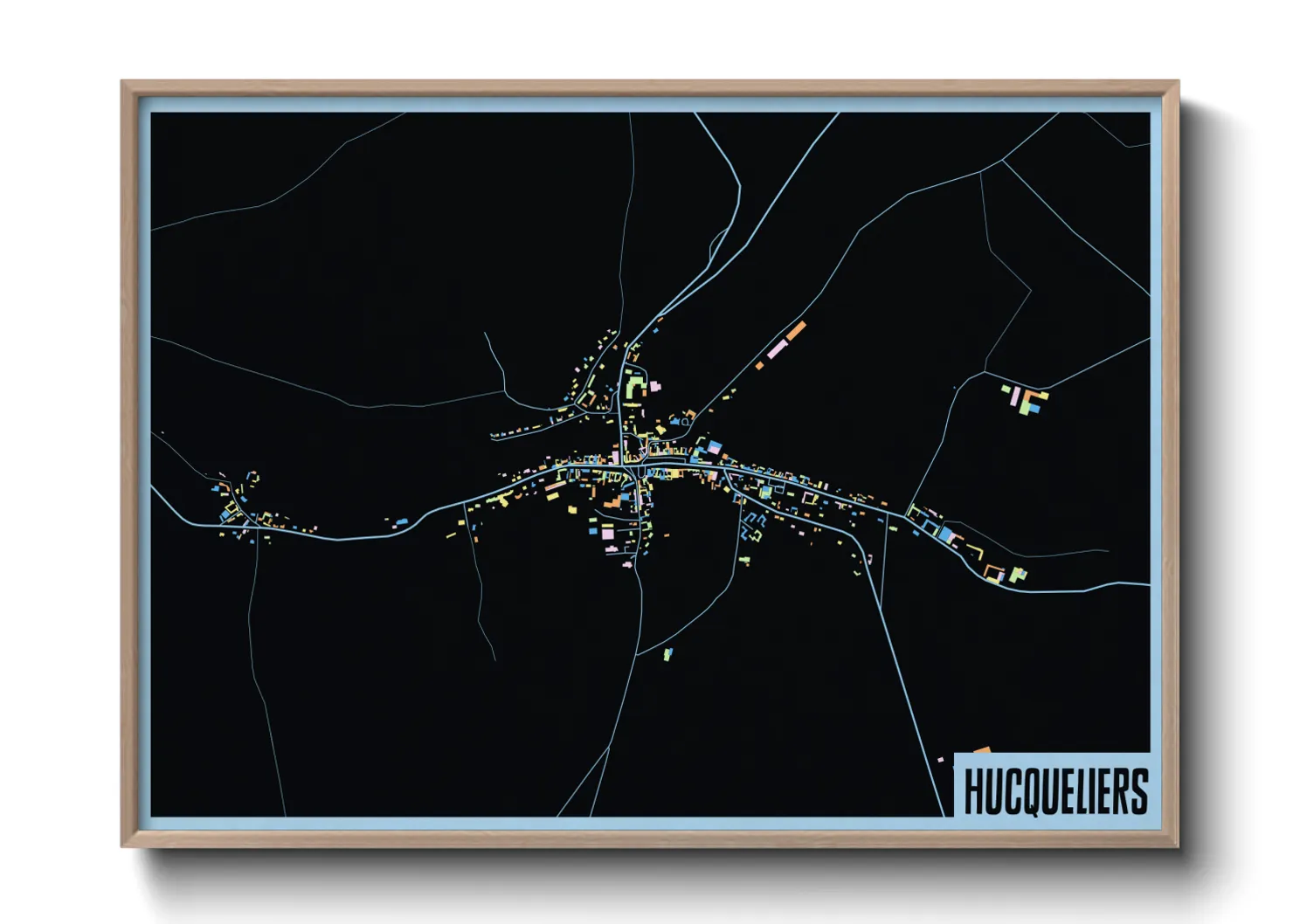 Une affiche de carte sur Hucqueliers