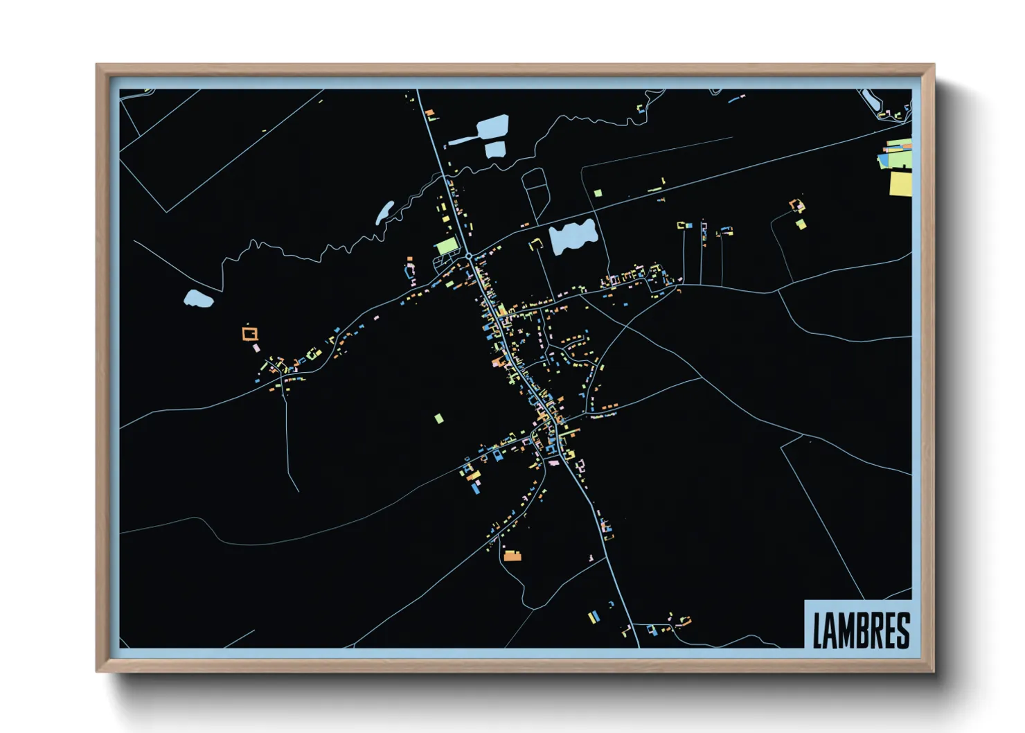 Une affiche de carte sur Lambres