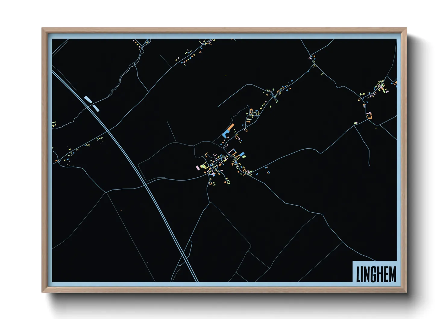 Une affiche de carte sur Linghem