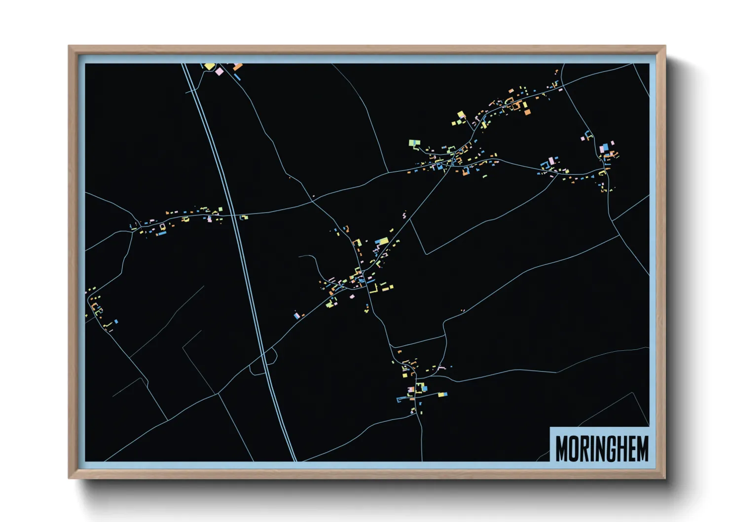 Une affiche de carte sur Moringhem