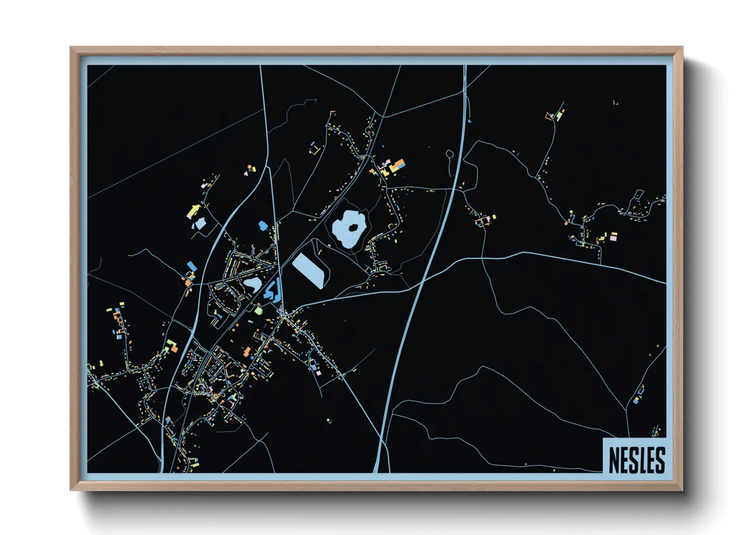 Une affiche de carte sur Nesles