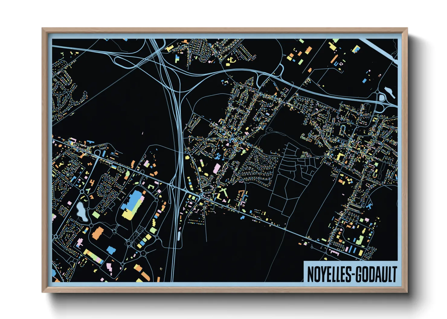 Une affiche de carte sur Noyelles-Godault
