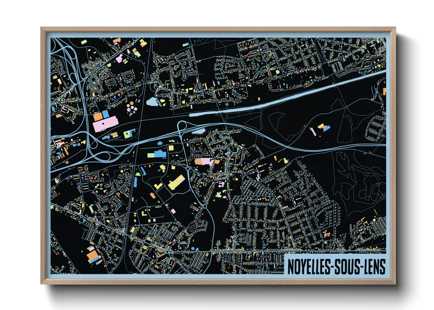 Une affiche de carte sur Noyelles-sous-Lens