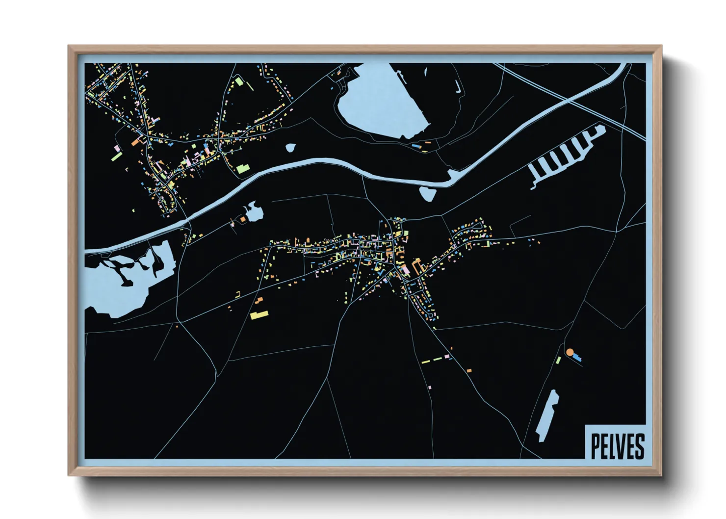 Une affiche de carte sur Pelves