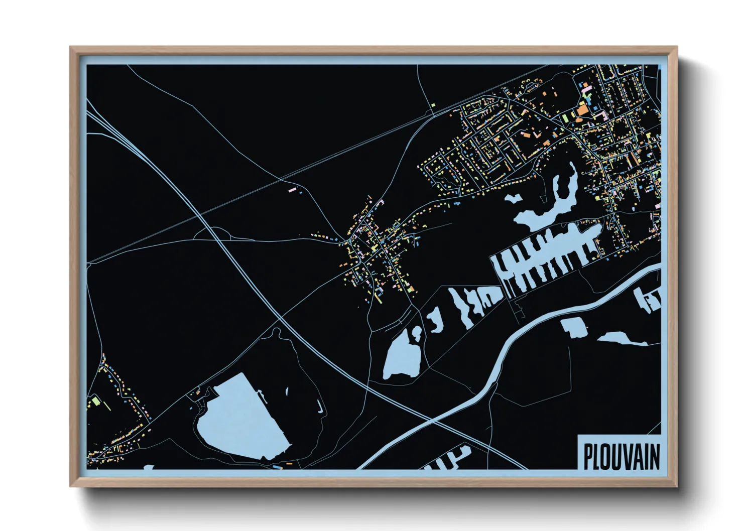 Une affiche de carte sur Plouvain