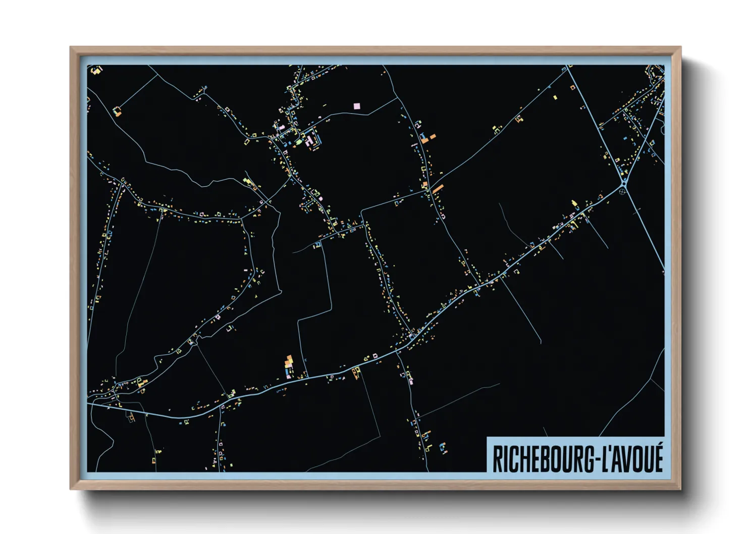 Une affiche de carte sur Richebourg-l'Avoué