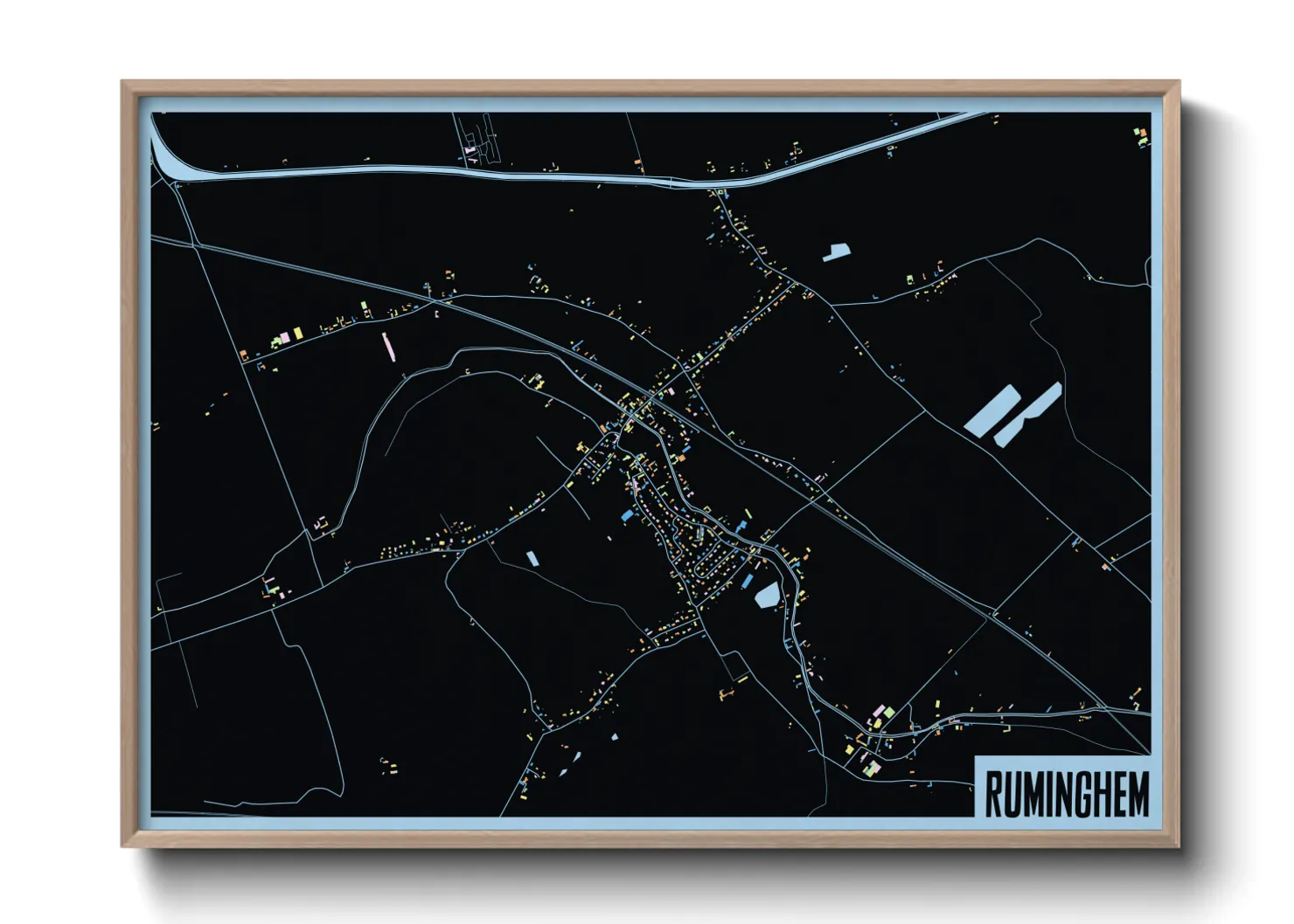 Une affiche de carte sur Ruminghem