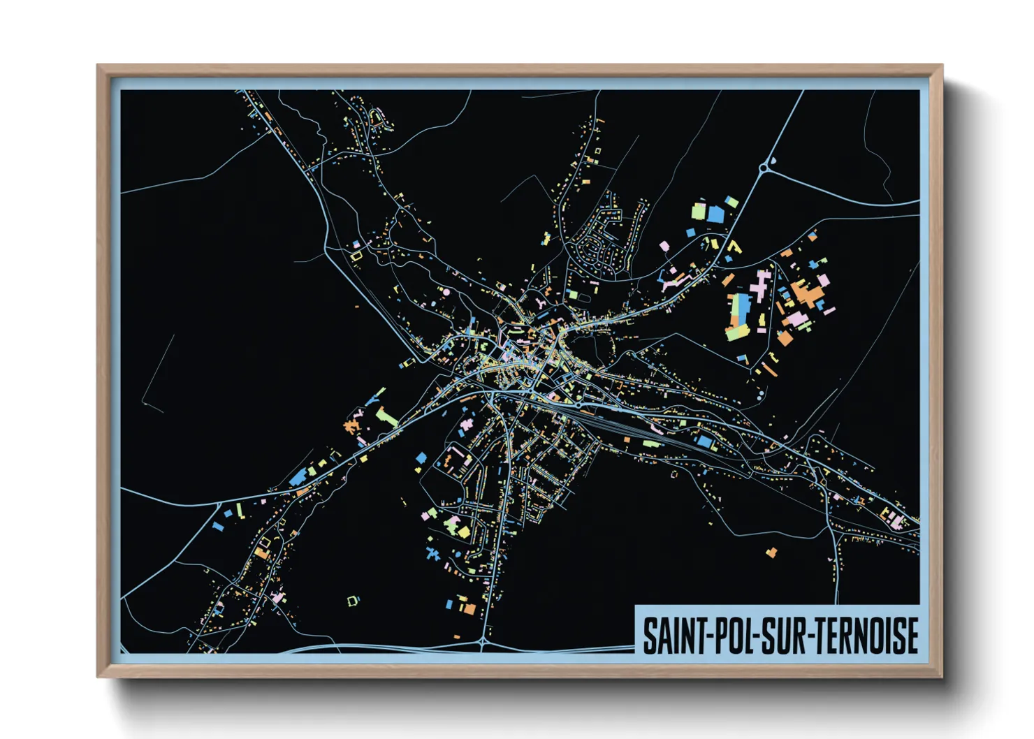 Une affiche de carte sur Saint-Pol-sur-Ternoise
