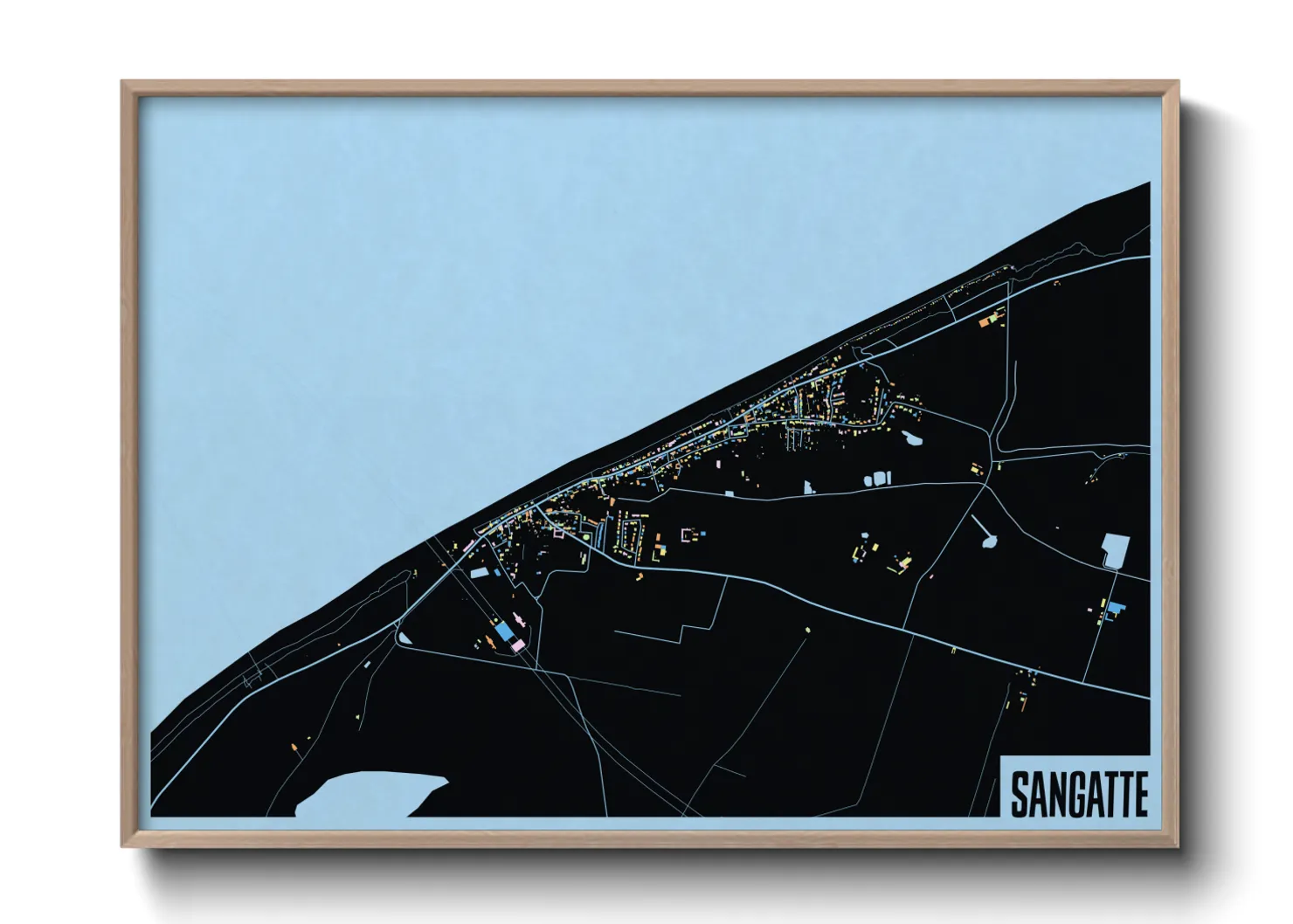 Une affiche de carte sur Sangatte