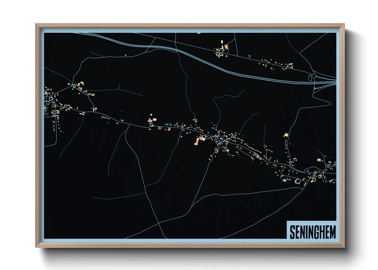 Une affiche de carte sur Seninghem