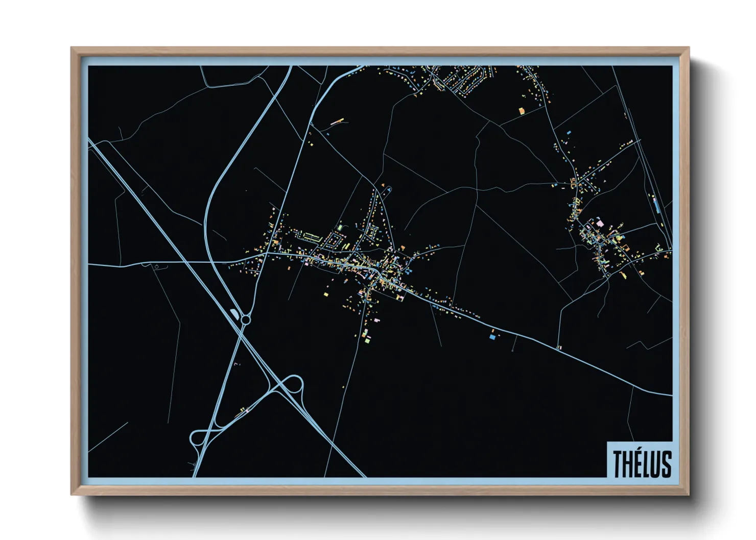 Une affiche de carte sur Thélus