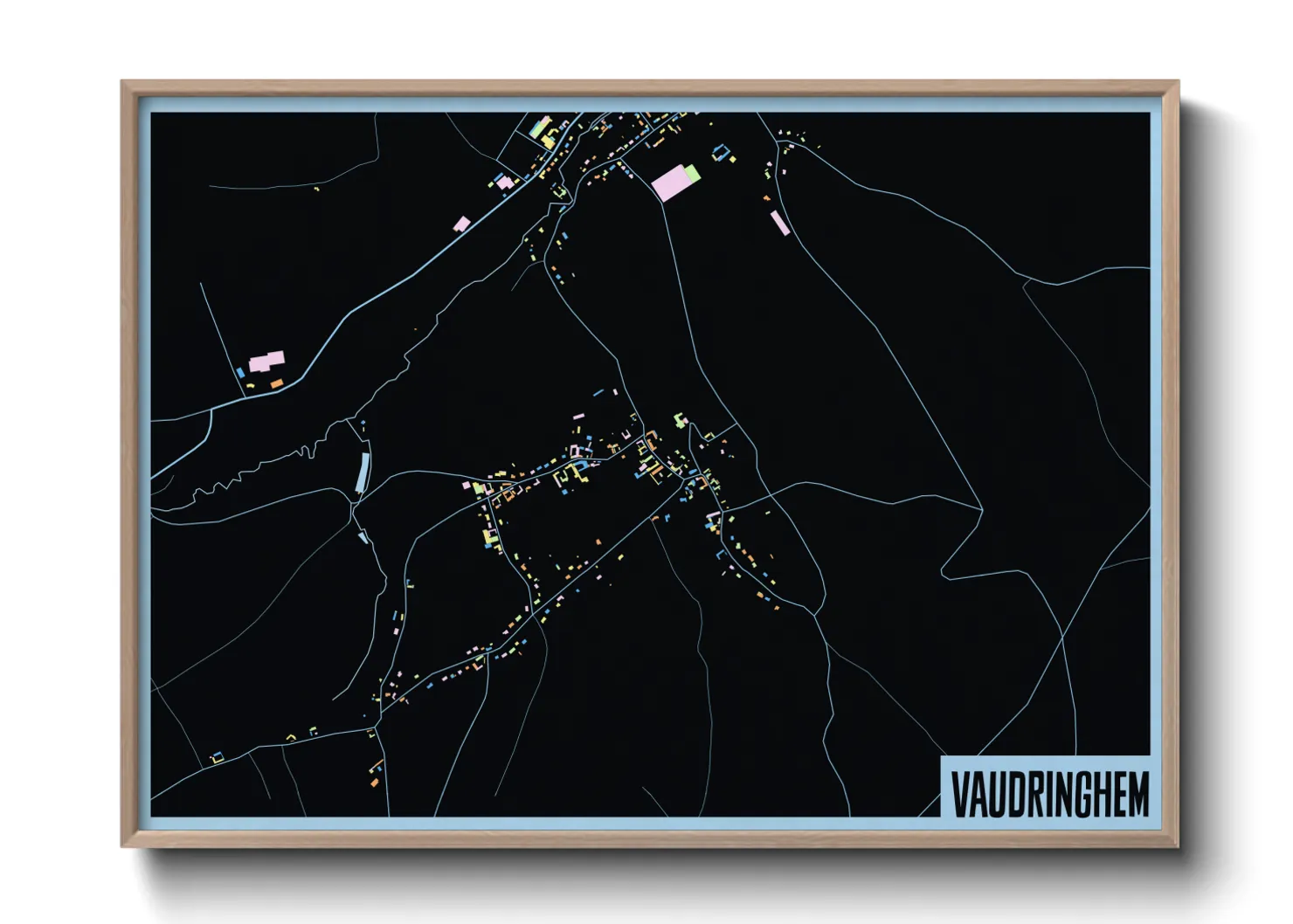 Une affiche de carte sur Vaudringhem