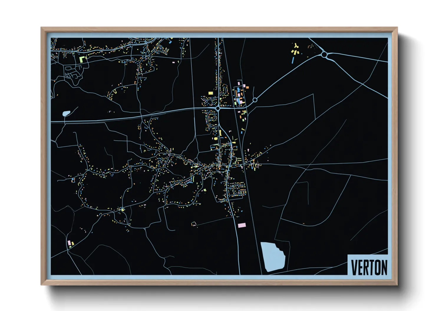 Une affiche de carte sur Verton