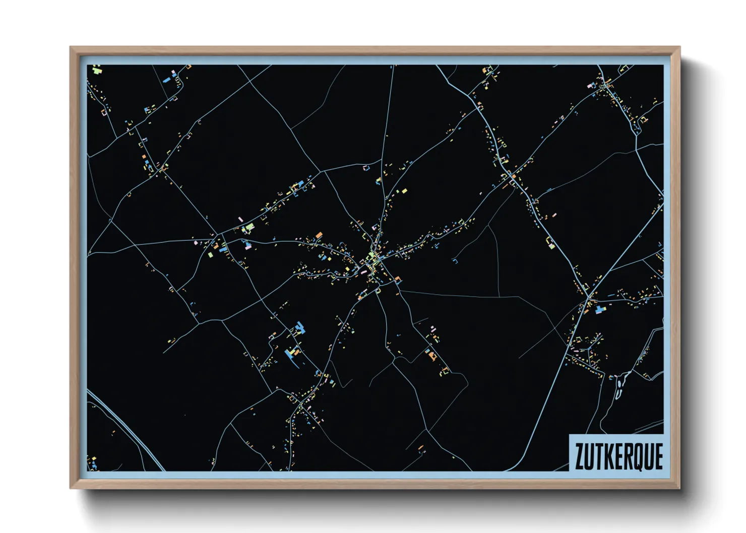 Une affiche de carte sur Zutkerque