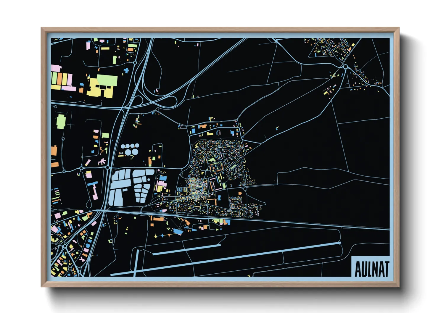 Une affiche de carte sur Aulnat