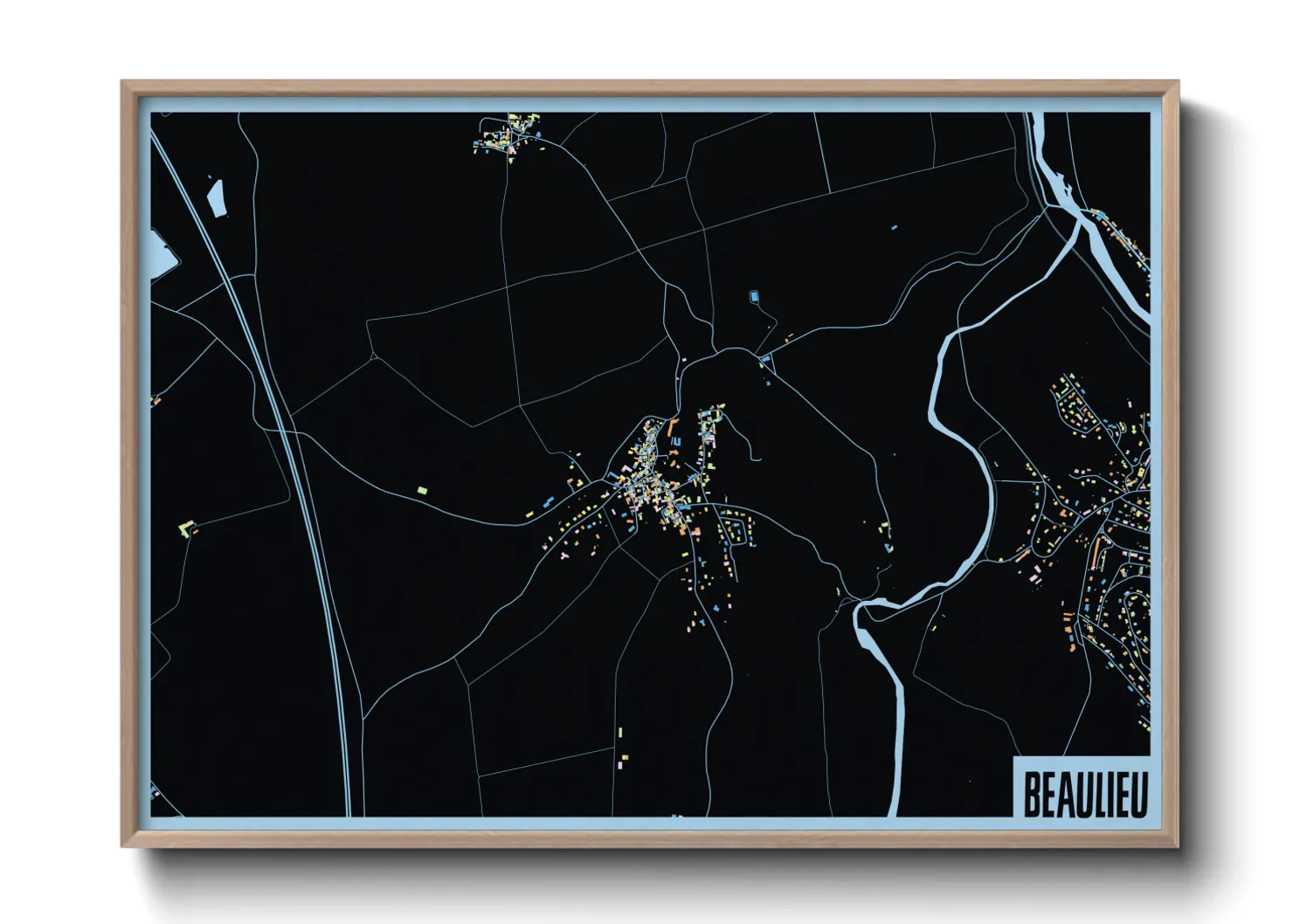 Une affiche de carte sur Beaulieu