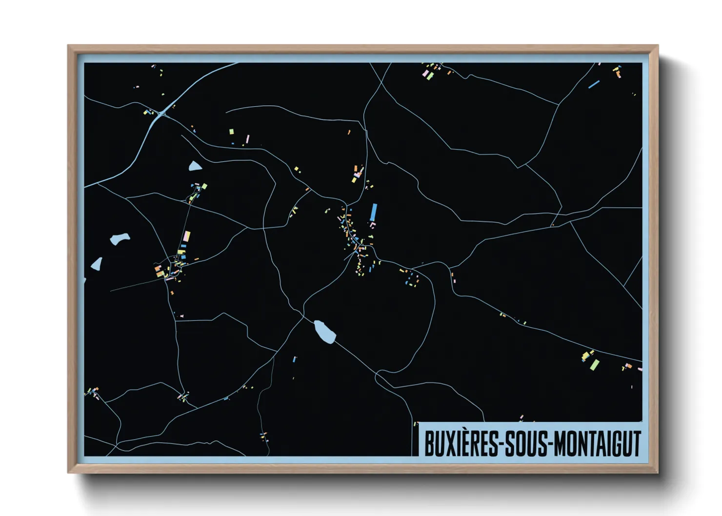 Une affiche de carte sur Buxières-sous-Montaigut