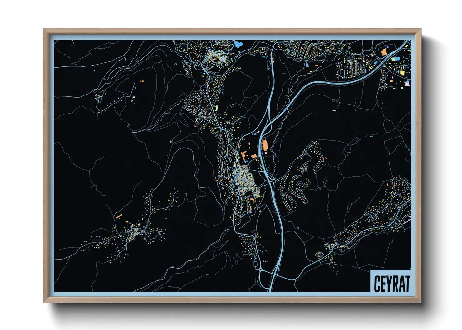 Une affiche de carte sur Ceyrat