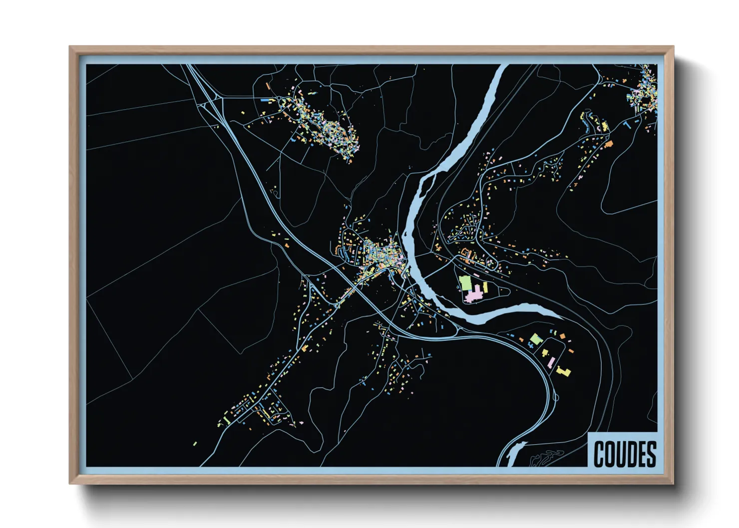 Une affiche de carte sur Coudes