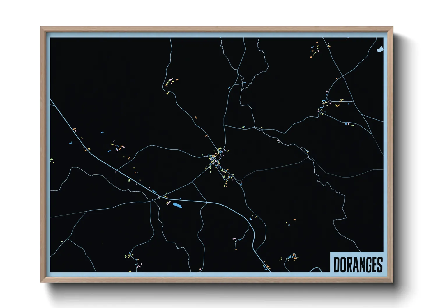 Une affiche de carte sur Doranges