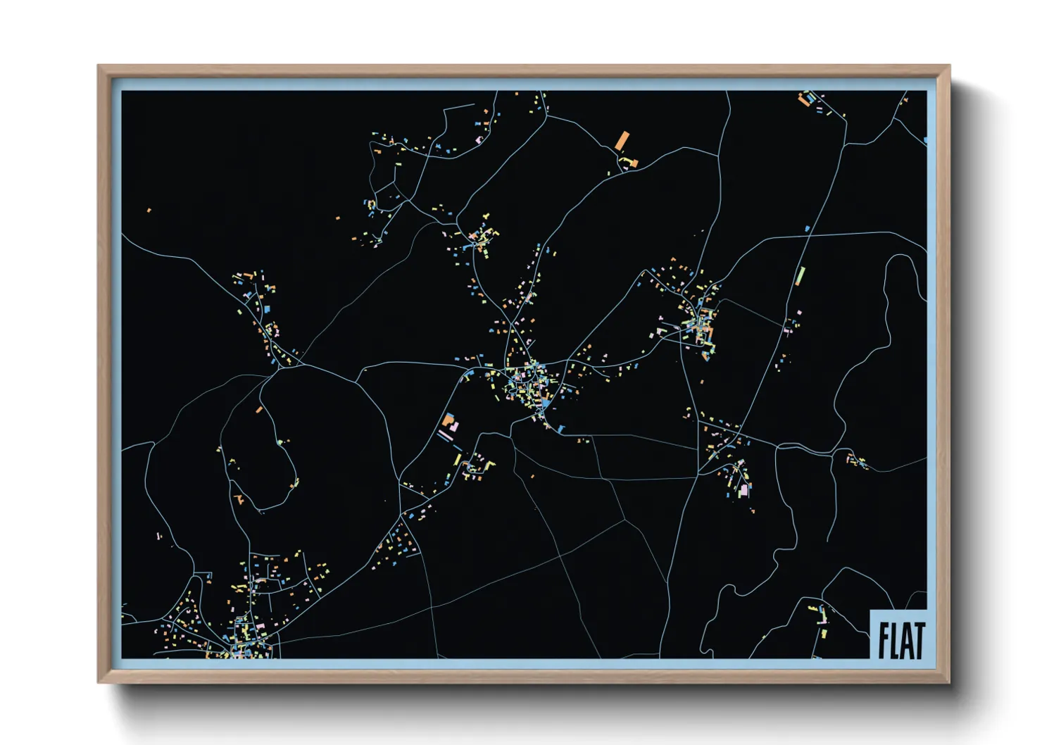 Une affiche de carte sur Flat