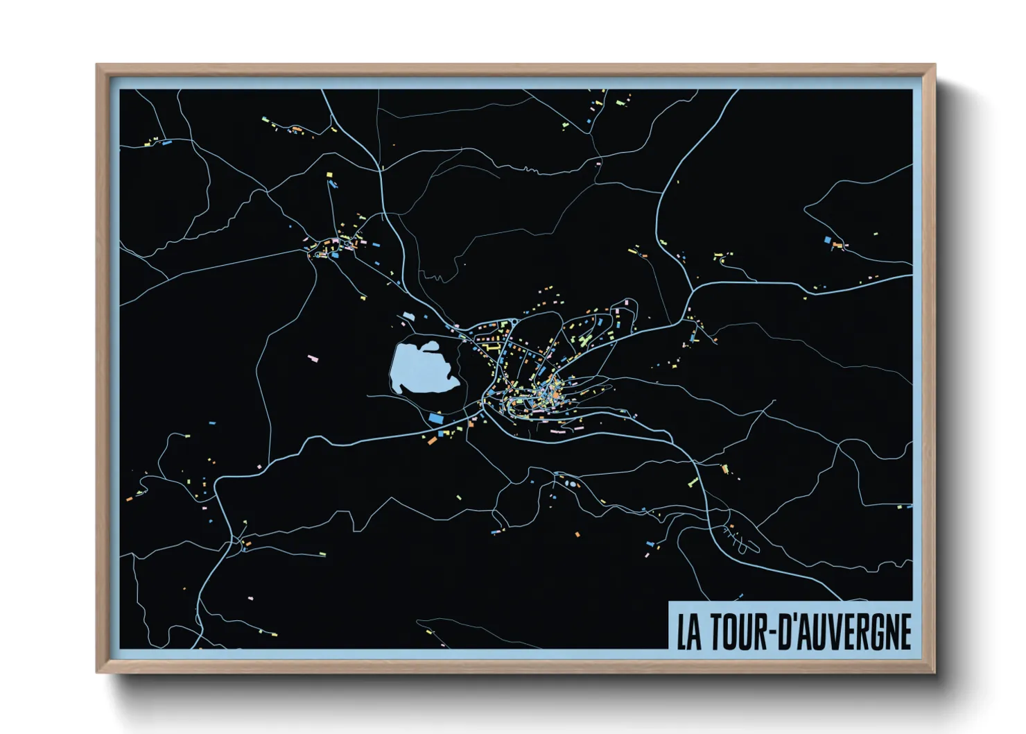 Une affiche de carte sur La Tour-d'Auvergne
