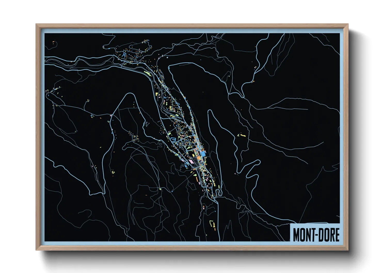 Une affiche de carte sur Mont-Dore