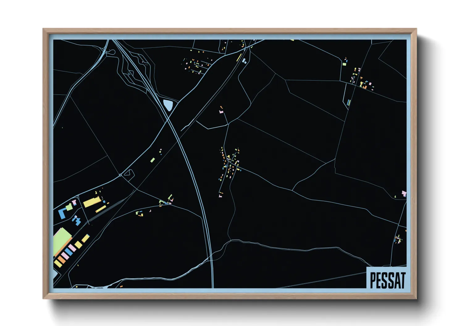 Une affiche de carte sur Pessat