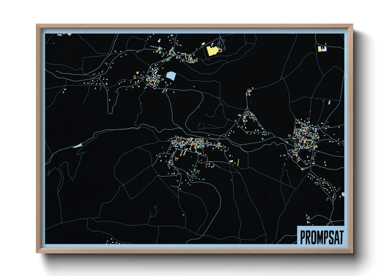 Une affiche de carte sur Prompsat