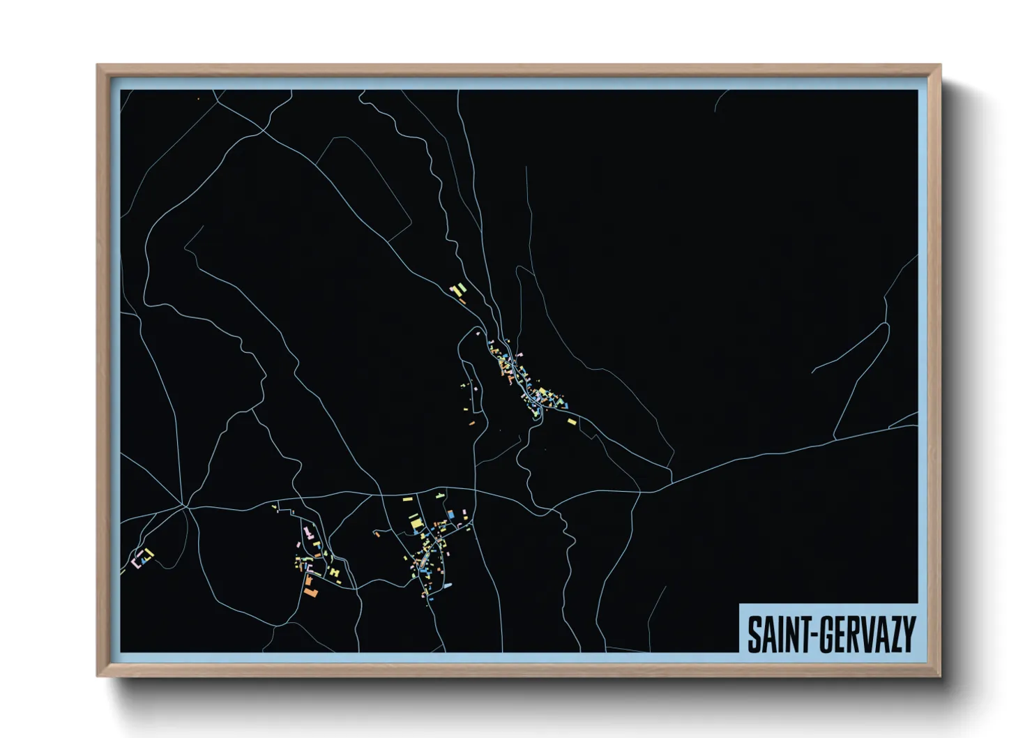 Une affiche de carte sur Saint-Gervazy