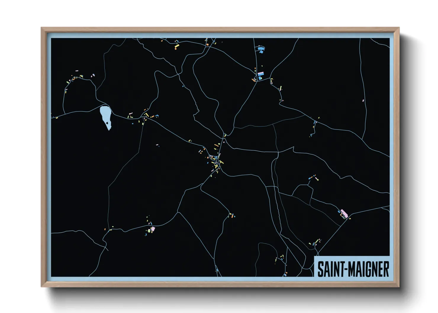 Une affiche de carte sur Saint-Maigner