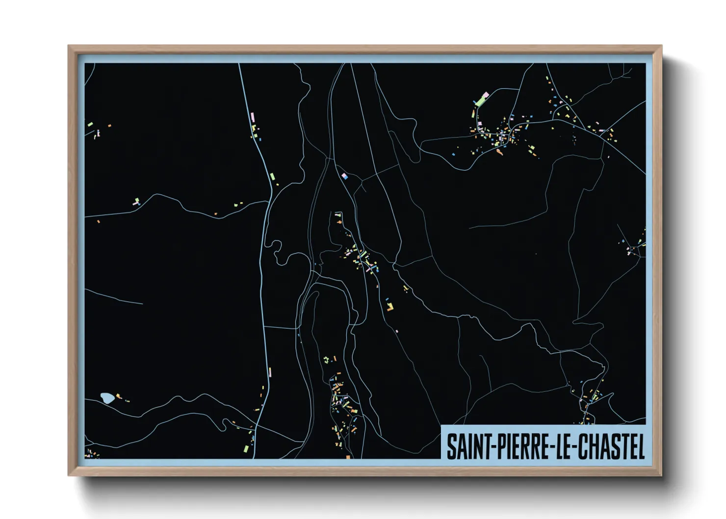 Une affiche de carte sur Saint-Pierre-le-Chastel