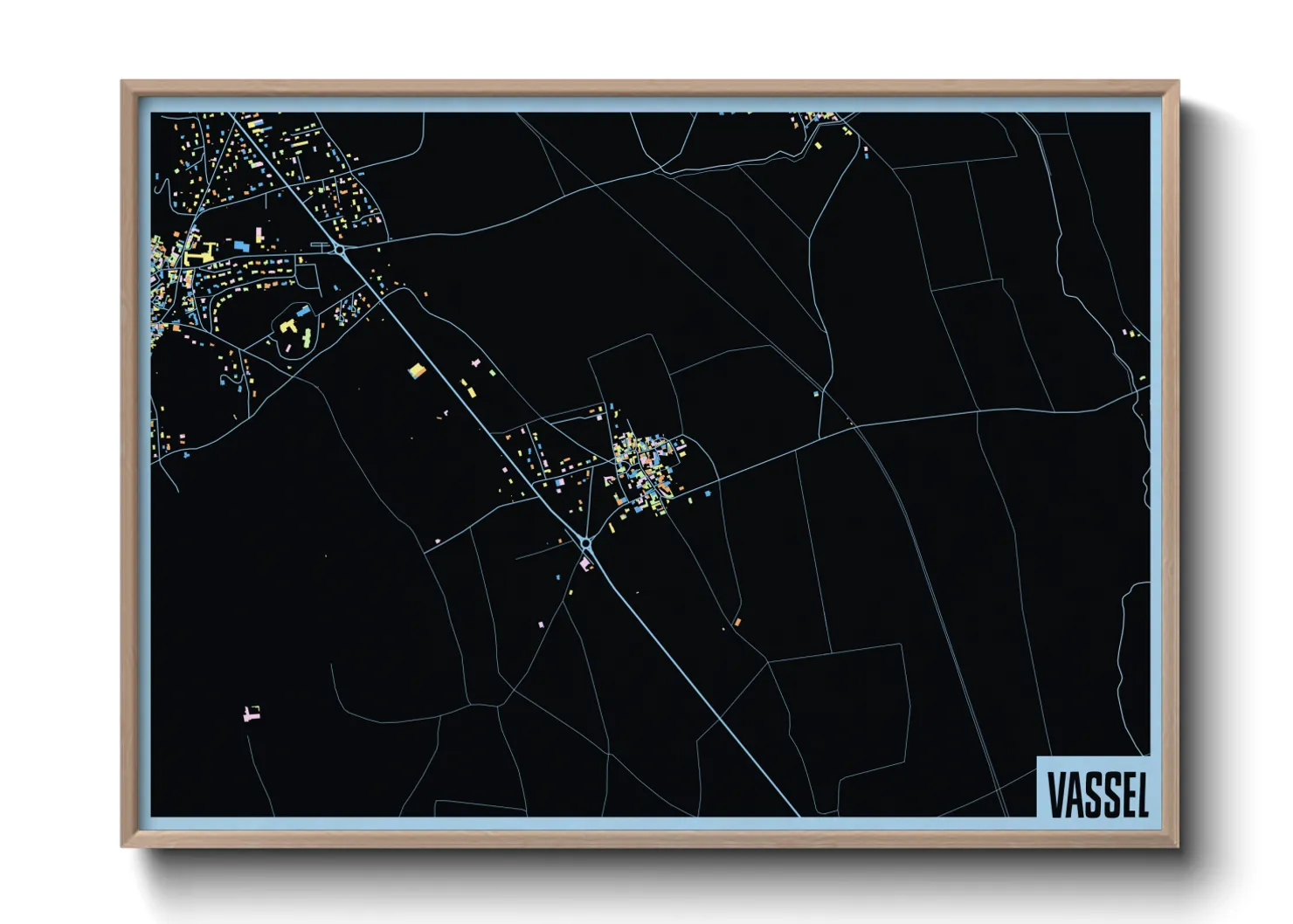 Une affiche de carte sur Vassel