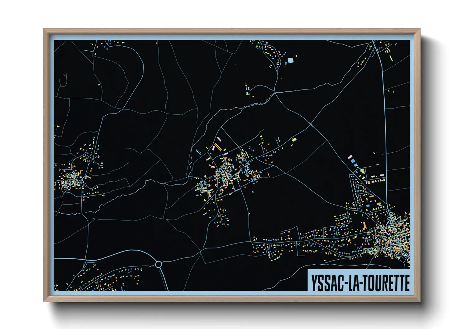 Une affiche de carte sur Yssac-la-Tourette