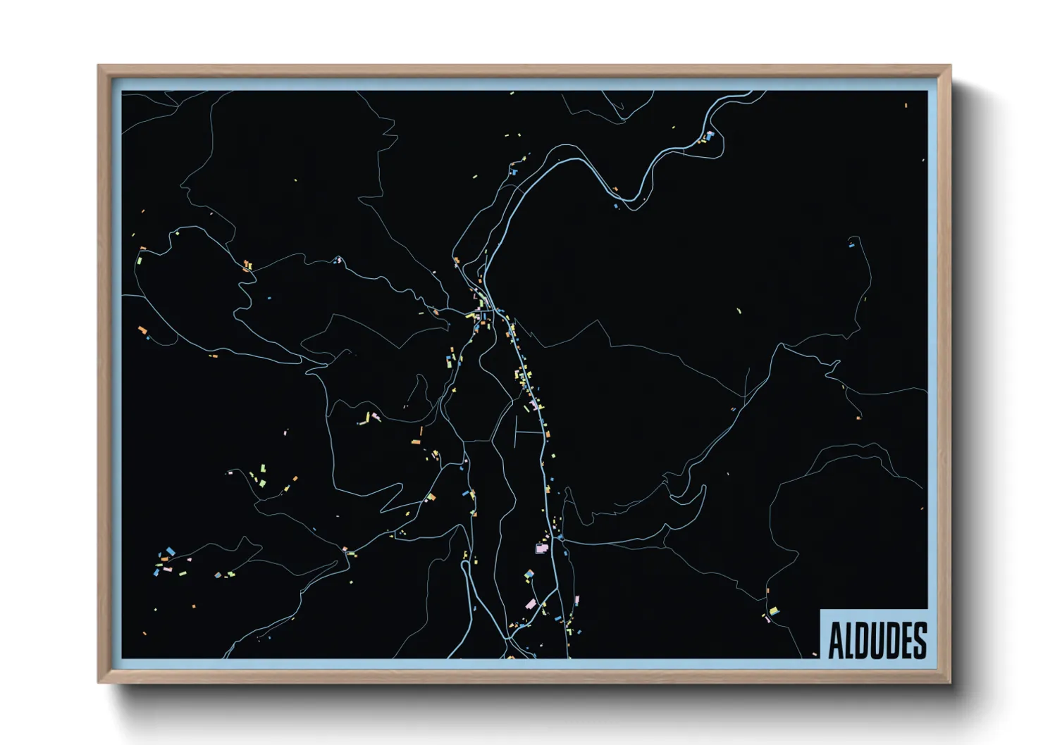 Une affiche de carte sur Aldudes