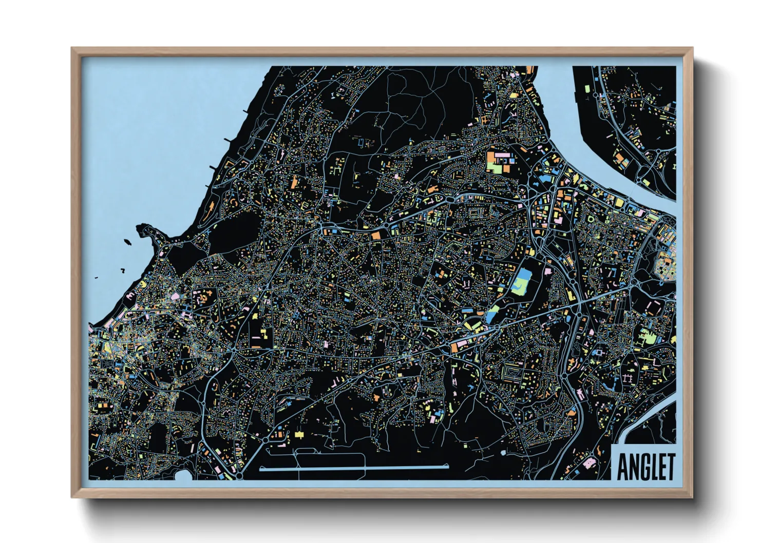 Une affiche de carte sur Anglet