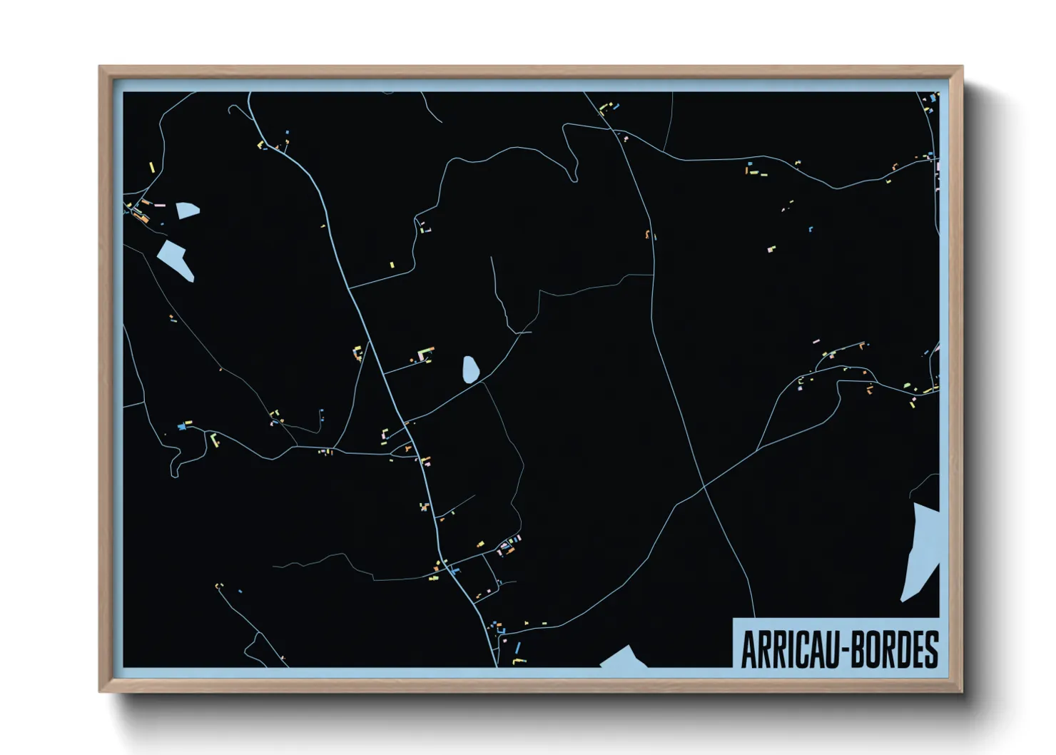 Une affiche de carte sur Arricau-Bordes