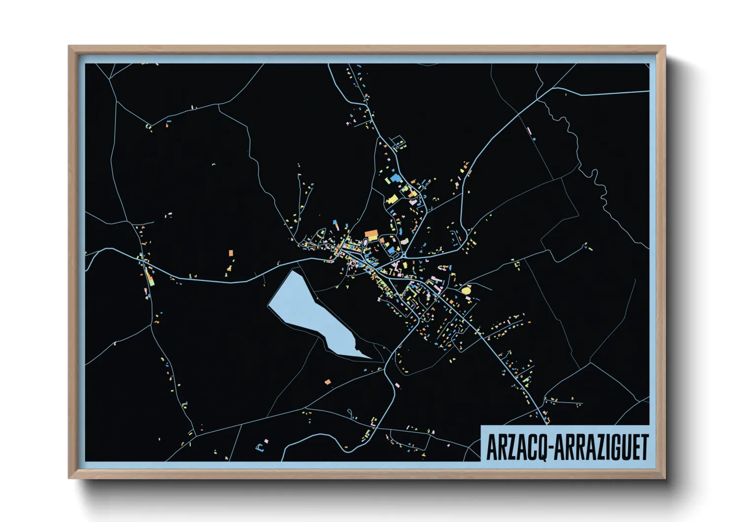 Une affiche de carte sur Arzacq-Arraziguet