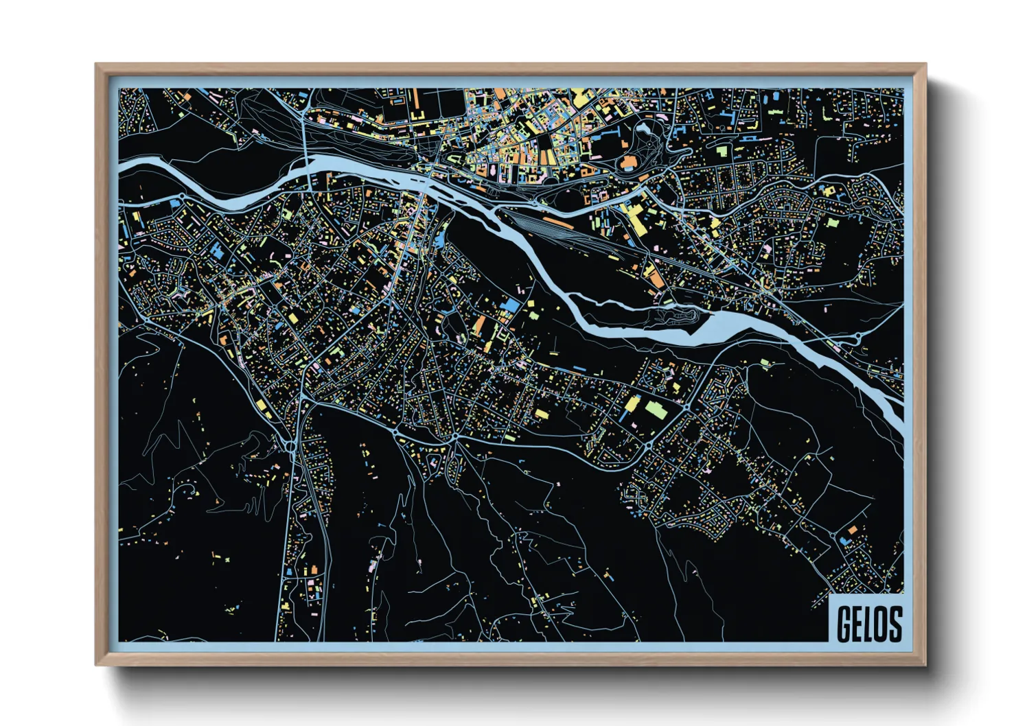 Une affiche de carte sur Gelos