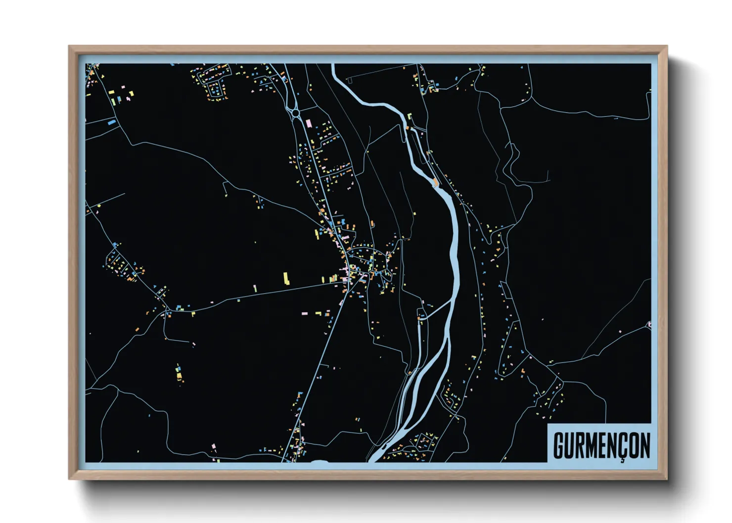 Une affiche de carte sur Gurmençon