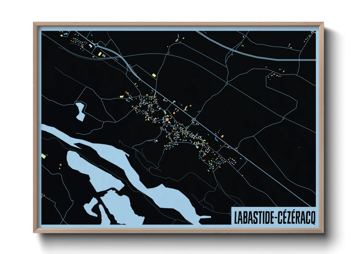 Une affiche de carte sur Labastide-Cézéracq