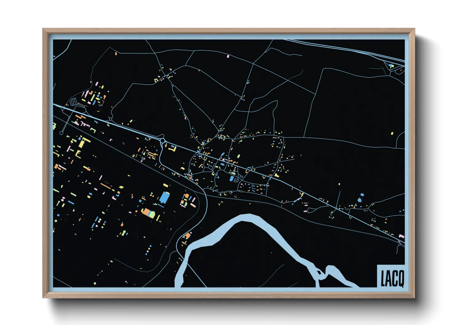 Une affiche de carte sur Lacq