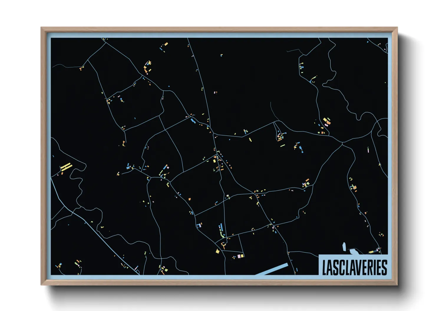 Une affiche de carte sur Lasclaveries