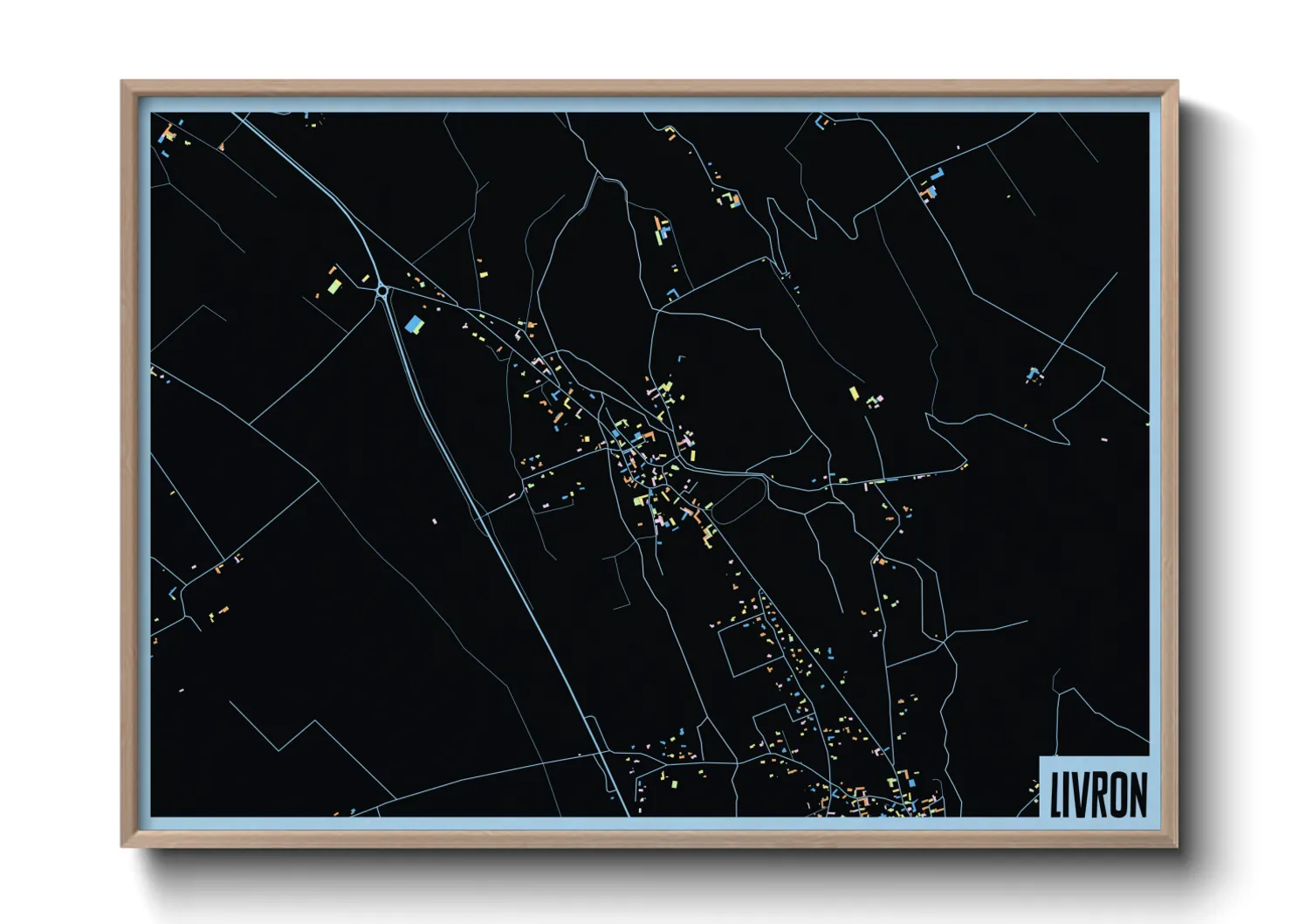 Une affiche de carte sur Livron