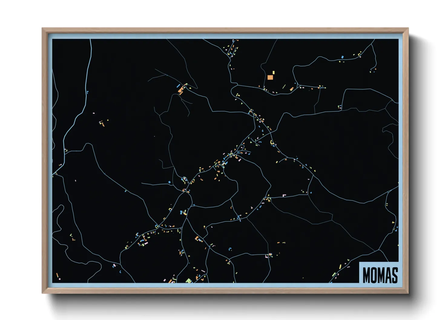 Une affiche de carte sur Momas