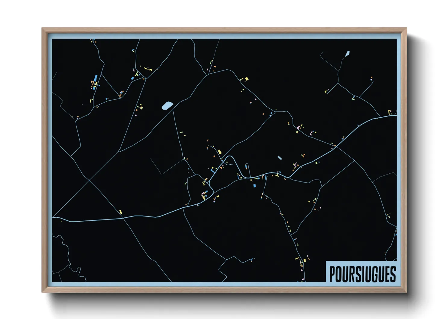 Une affiche de carte sur Poursiugues