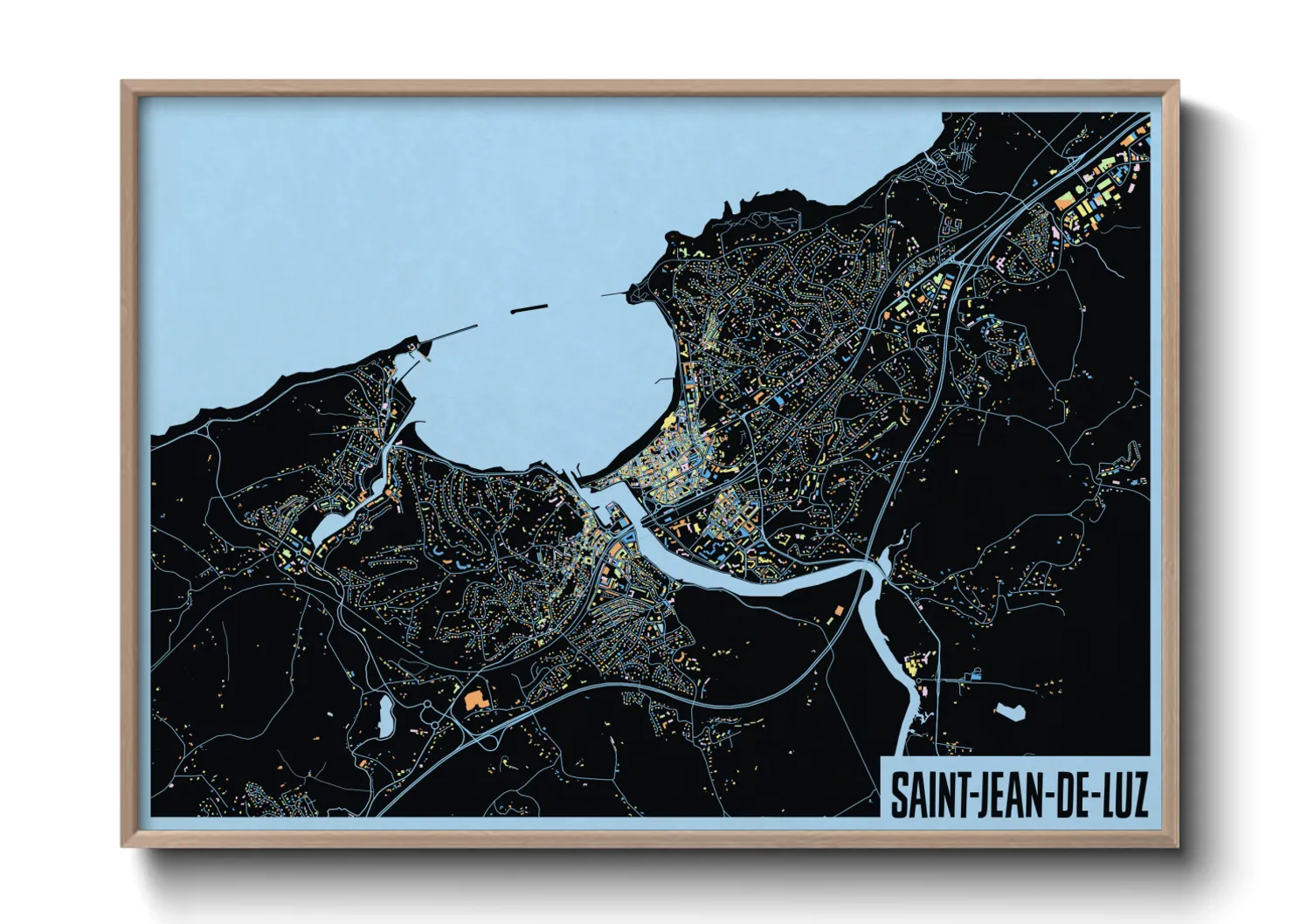Une affiche de carte sur Saint-Jean-de-Luz