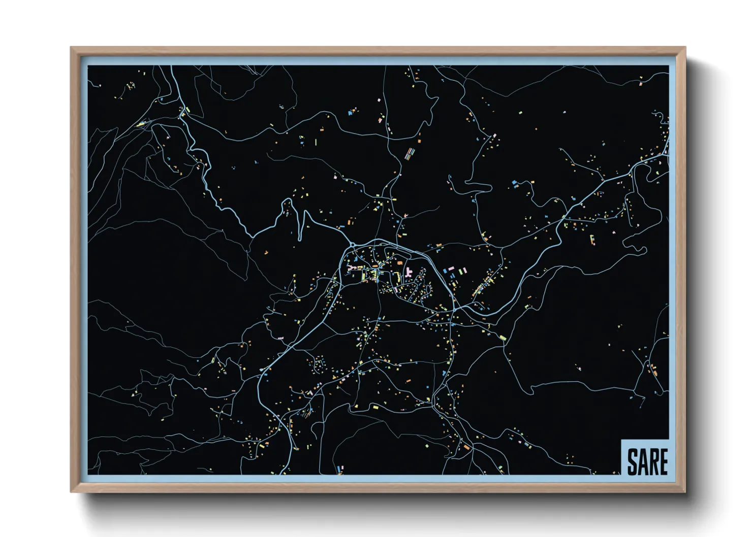 Une affiche de carte sur Sare