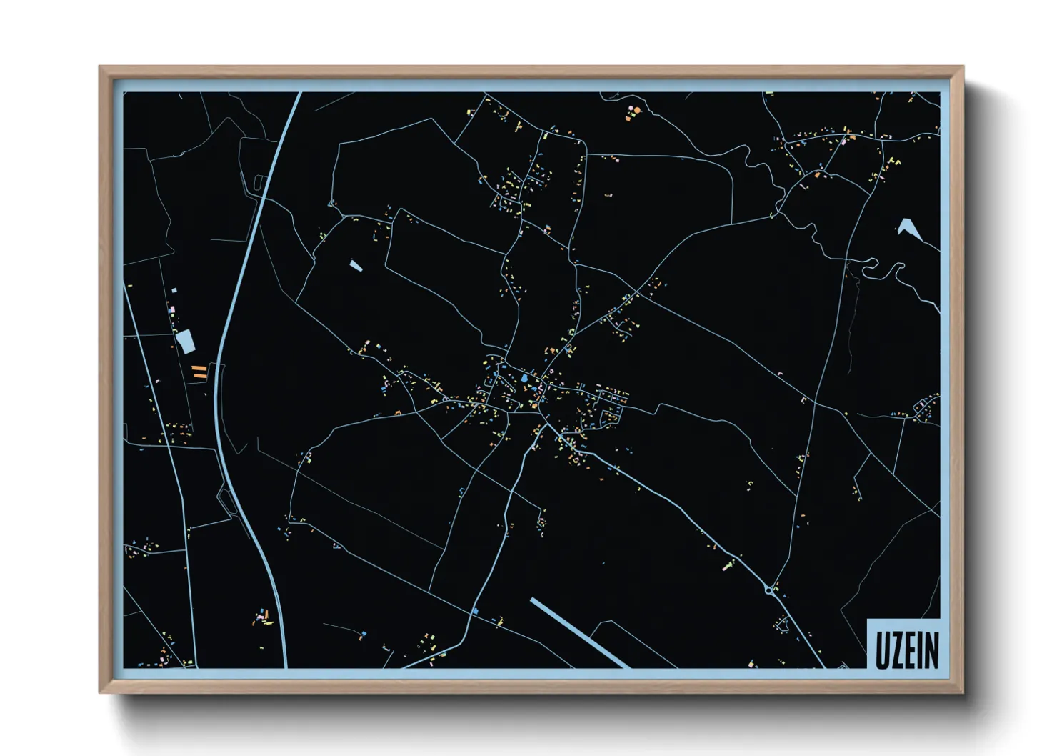 Une affiche de carte sur Uzein