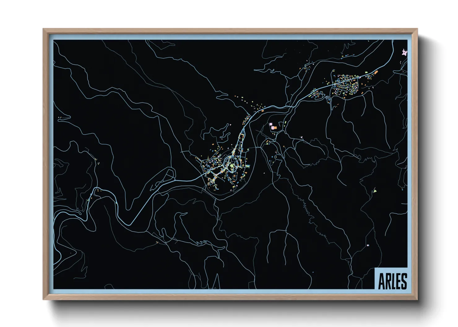 Une affiche de carte sur Arles